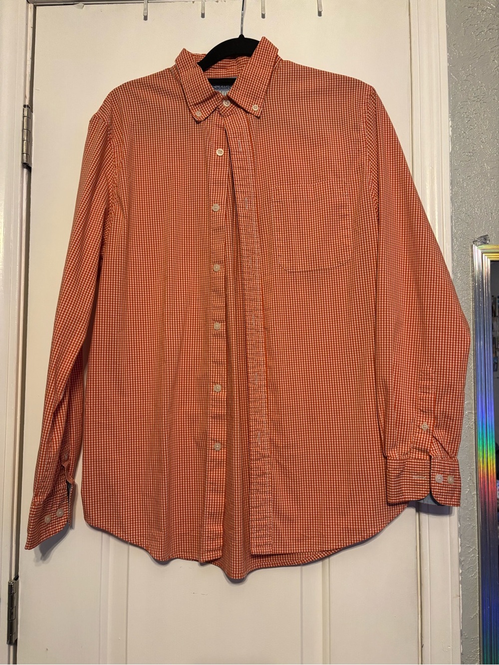 Saddlebred Orange Gingham Button-Down Shirt